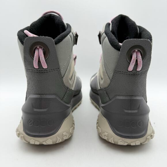 ECCO Womens Ultra Terrain Mid Warm Hiking Boot EU 37 US 6-6.5 Grey Nubuck WP NIB - Picture 10 of 13